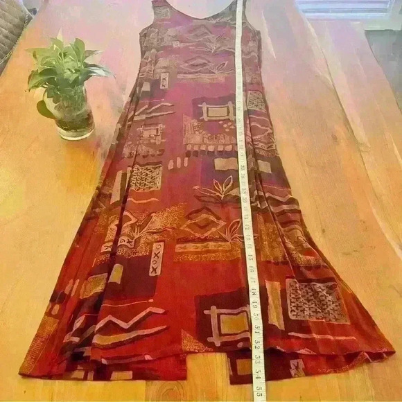 Vintage Boho Maxi Dress Pattern V Neck Relaxed Fit  Sleeveless Summer Dress - Picture 8 of 11